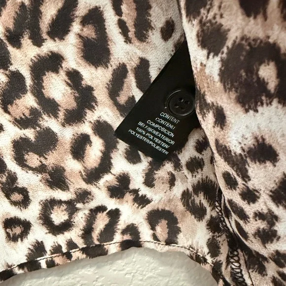 WAYF Sussex Button-Up Shirt in Leopard Small Nordstrom Mobwife Tate Macrae - Picture 4 of 5